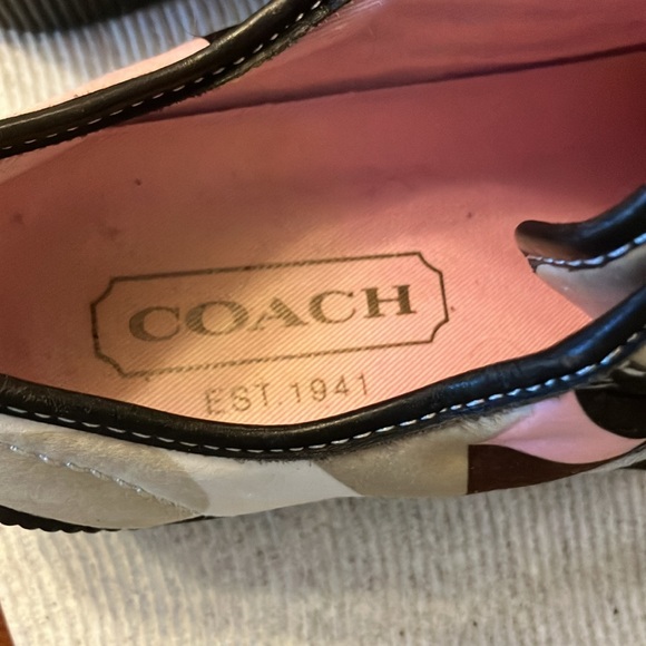 COACH. WOMEN’S BROWN & PINK MID-TOP SNEAKERS. SIZE 8. VERY CUTE! EUC - Picture 3 of 10